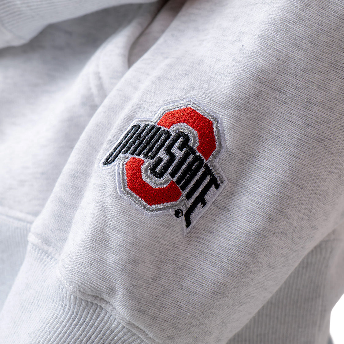 Ohio State Buckeyes #10 Julian Sayin Established & Co. Ladies Hoodie - Sleeve Logo View