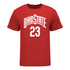 Ohio State Buckeyes Men's Basketball Student Athlete #23 Zed Key T-Shirt - In Scarlet - Front View
