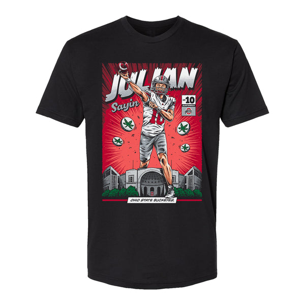 Ohio State Buckeyes #10 Julian Sayin Comic T-Shirt – Shop OSU Buckeyes