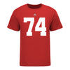 Ohio State Buckeyes Donovan Jackson #74 Student Athlete Football T-Shirt - In Scarlet - Front View