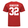 Ohio State Buckeyes TreVeyon Henderson #32 Student Athlete Football T-Shirt - In Scarlet - Back View