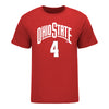 Ohio State Buckeyes Women's Basketball Student Athlete #4 Jacy Sheldon T-Shirt - In Scarlet - Front View