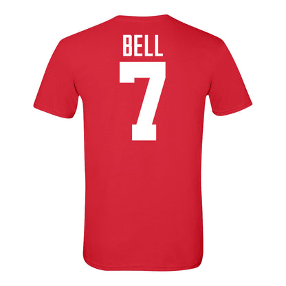 Ohio State Buckeyes #7 Phillip Bell Student Athlete Football T-Shirt In Red - Back View