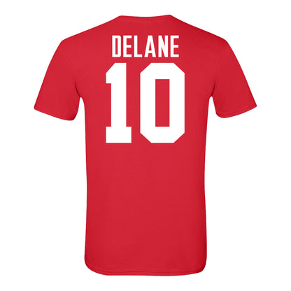 Ohio State Buckeyes #10 Faheem Delane Student Athlete Football T-Shirt In Red - Back View