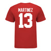 Ohio State Buckeyes Cameron Martinez #13 Student Athlete Football T-Shirt - In Scarlet - Back View