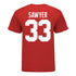 Ohio State Buckeyes Jack Sawyer #33 Student Athlete Football T-Shirt - In Scarlet - Back View