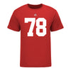Ohio State Buckeyes Jakob James #78 Student Athlete Football T-Shirt - In Scarlet - Front View