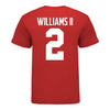 Ohio State Buckeyes Kourt Williams II #2 Student Athlete Football T-Shirt - In Scarlet - Back View