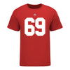 Ohio State Buckeyes Trey Leroux #69 Student Athlete Football T-Shirt - In Scarlet - Front View
