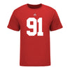 Ohio State Buckeyes Tyleik Williams #91 Student Athlete Football T-Shirt - In Scarlet - Front View