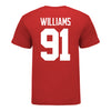 Ohio State Buckeyes Tyleik Williams #91 Student Athlete Football T-Shirt - In Scarlet - Back View