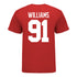 Ohio State Buckeyes Tyleik Williams #91 Student Athlete Football T-Shirt - In Scarlet - Back View