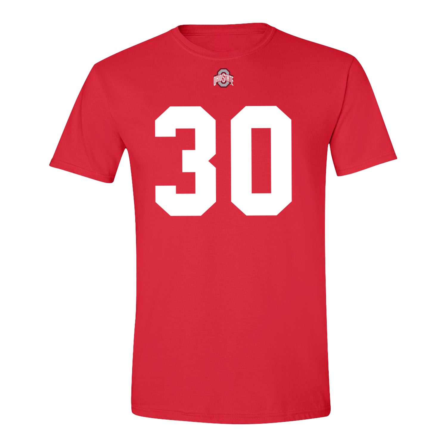 Ohio State Buckeyes #30 Cody Haddad Student Athlete Football T-Shirt In Red - Front View