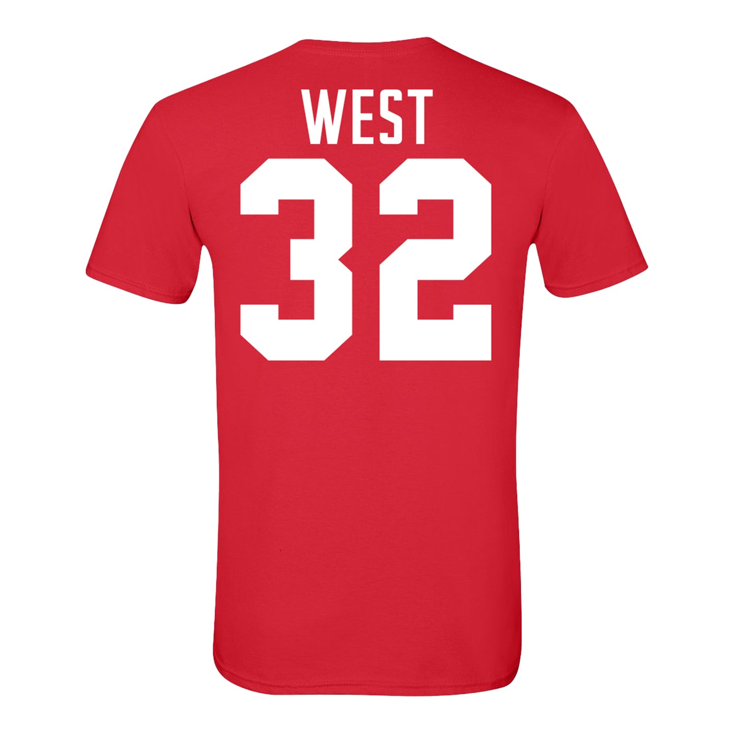 Ohio State Buckeyes #32 Isaiah West Student Athlete Football T-Shirt In Red - Back View
