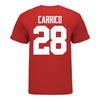 Ohio State Buckeyes #28 Reid Carrico Student Athlete Football T-Shirt - In Scarlet - Back View