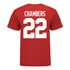 Ohio State Buckeyes #22 Steele Chambers Student Athlete Football T-Shirt - In Scarlet - Back View