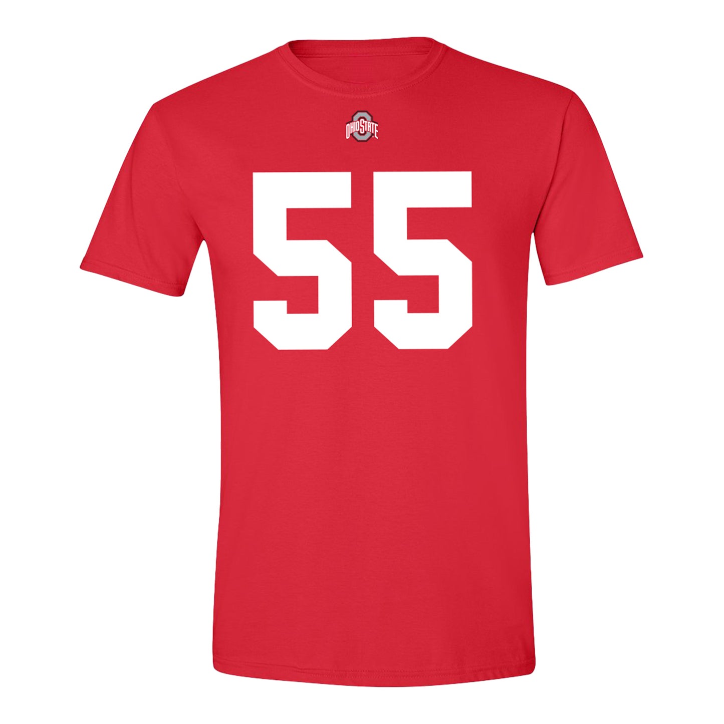 Ohio State Buckeyes #55 Dominic Kirks Student Athlete Football T-Shirt In Red - Front View
