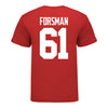 Ohio State Buckeyes #61 Jack Forsman Student Athlete Football T-Shirt - In Scarlet - Back View