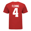 Ohio State Buckeyes #4 Julian Fleming Student Athlete Football T-Shirt - In Scarlet - Back View