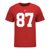 Ohio State Buckeyes #87 Reis Stocksdale Student Athlete Football T-Shirt - In Scarlet - Front View