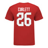 Ohio State Buckeyes #26 Emily Curlett Student Athlete Women's Hockey T-Shirt - In Scarlet - Back View