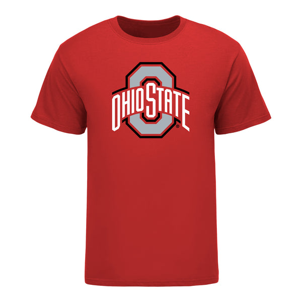 Ohio State Buckeyes #4 Ramsey Parent Student Athlete Women's Hockey T-Shirt - In Scarlet - Front View