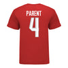 Ohio State Buckeyes #4 Ramsey Parent Student Athlete Women's Hockey T-Shirt - In Scarlet - Back View