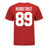 Ohio State Buckeyes #89 Zak Herbstreit Student Athlete Football T-Shirt - In Scarlet - Back View