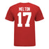 Ohio State Buckeyes #17 Mitchell Melton Student Athlete Football T-Shirt - In Scarlet - Back  View