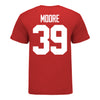 Ohio State Buckeyes #39 Andrew Moore Student Athlete Football T-Shirt - In Scarlet - Back View