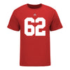 Ohio State Buckeyes #62 Bryce Prater Student Athlete Football T-Shirt - In Scarlet - Front View