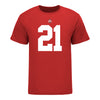 Ohio State Buckeyes #21 Evan Pryor Student Athlete Football T-Shirt - In Scarlet - Front View