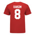 Ohio State Buckeyes #8 Lathan Ransom Student Athlete Football T-Shirt - In Scarlet - Back View