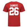 Ohio State Buckeyes #26 Cayden Saunders Student Athlete Football T-Shirt - In Scarlet - Back View