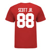 Ohio State Buckeyes #88 Gee Scott Jr. Student Athlete Football T-Shirt - In Scarlet - Back View