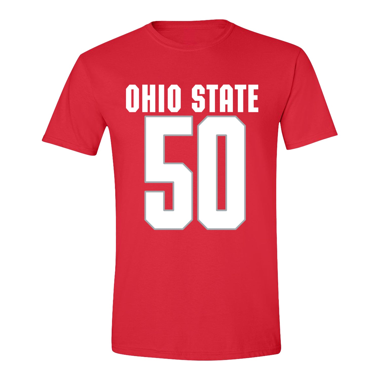 Ohio State Buckeyes Men's Lacrosse Student Athlete #50 MacGuire Scholl In Red - Back View