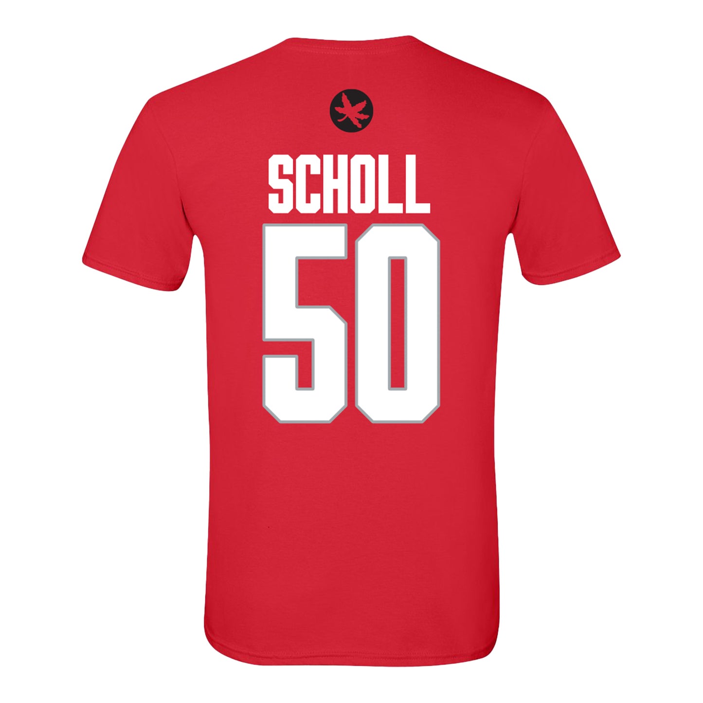 Ohio State Buckeyes Men's Lacrosse Student Athlete #50 MacGuire Scholl In Red - Front View