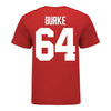 Ohio State Buckeyes Quinton Burke #64 Student Athlete Football T-Shirt - In Scarlet - Back View