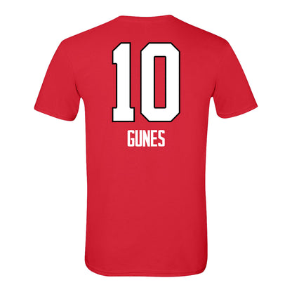 Ohio State Buckeyes Women's Volleyball Student Athlete T-Shirt #10 Mina Gunes In Scarlet - Back View