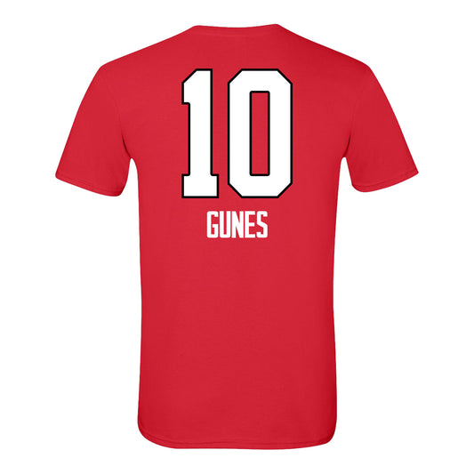 Ohio State Buckeyes Women's Volleyball Student Athlete T-Shirt #10 Mina Gunes In Scarlet - Back View