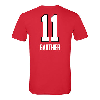 Ohio State Buckeyes Women's Volleyball Student Athlete T-Shirt #11 Navea Gauthier In Scarlet - Back View