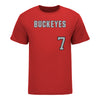 Ohio State Buckeyes Softball Student Athlete T-Shirt #7 McKenzie Bump - In Scarlet - Front View