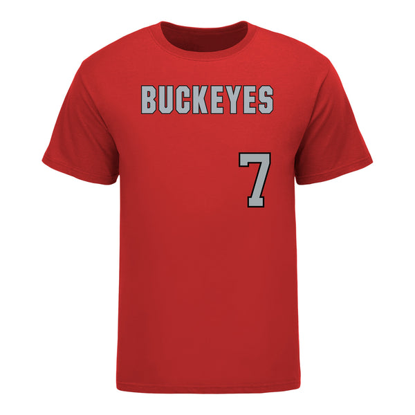 Ohio State Buckeyes Softball Student Athlete T-Shirt #7 McKenzie Bump - In Scarlet - Front View