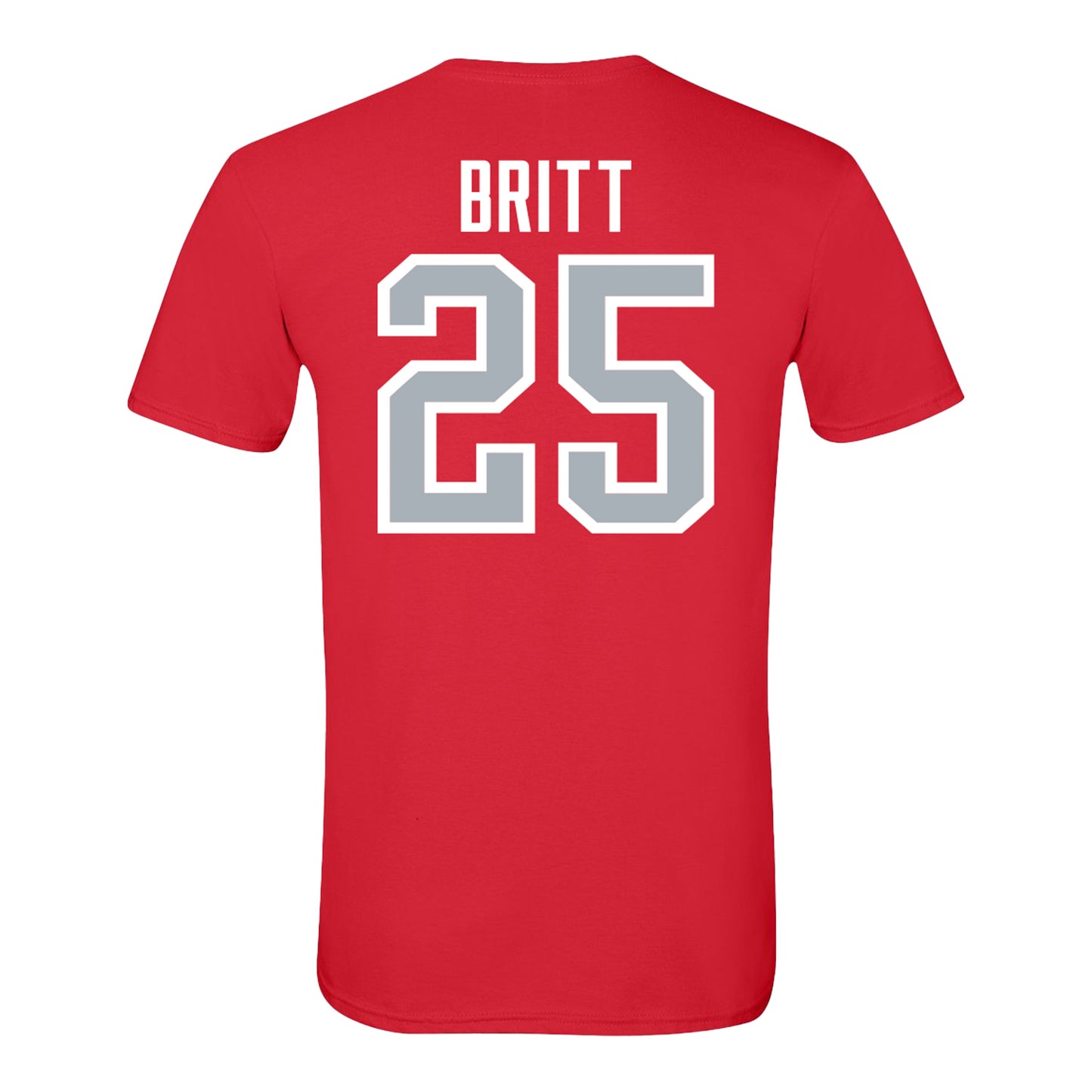 Ohio State Buckeyes Women's Soccer Student Athlete T-Shirt #25 Elle Britt In Scarlet - Back View