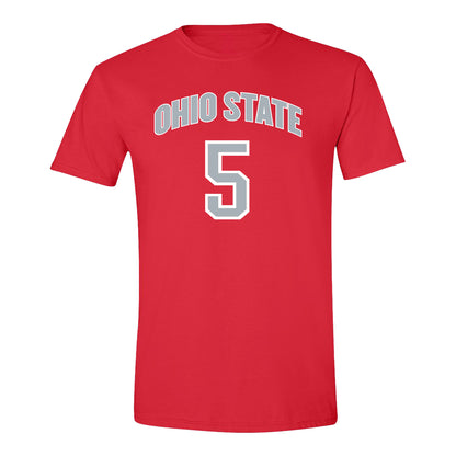 Ohio State Buckeyes Women's Soccer Student Athlete T-Shirt #5 Mirann Gacioch - Front View