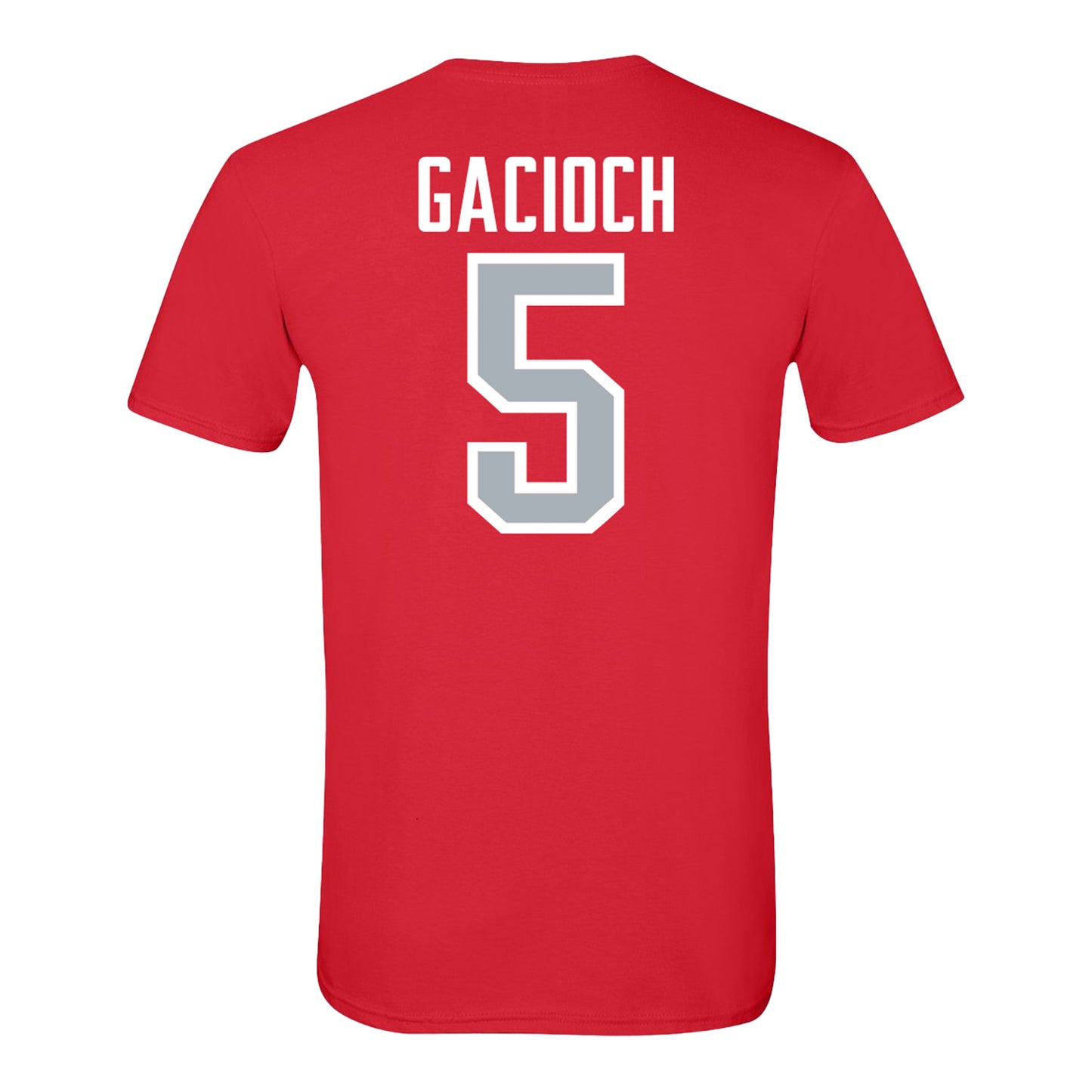 Ohio State Buckeyes Women's Soccer Student Athlete T-Shirt #5 Mirann Gacioch - Back View