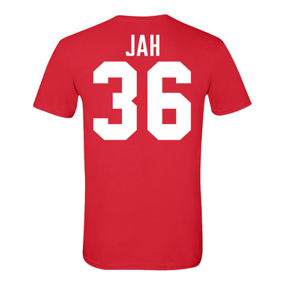 Ohio State Buckeyes #36 Omar Jah Student Athlete Football T-Shirt In Red - Back View