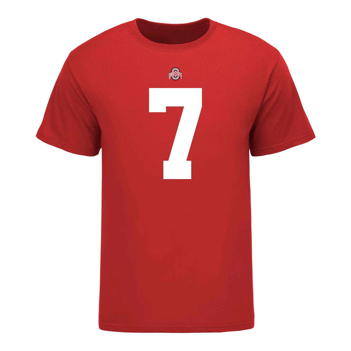 Ohio State Buckeyes Jordan Hancock #7 Student Athlete T-Shirt - In Scarlet - Front View