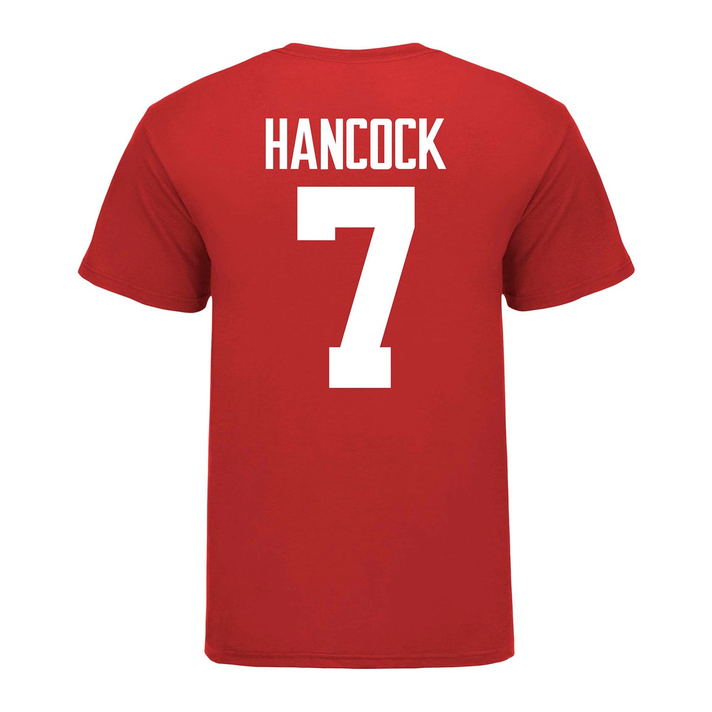 Ohio State Buckeyes Jordan Hancock #7 Student Athlete T-Shirt - In Scarlet - Back View