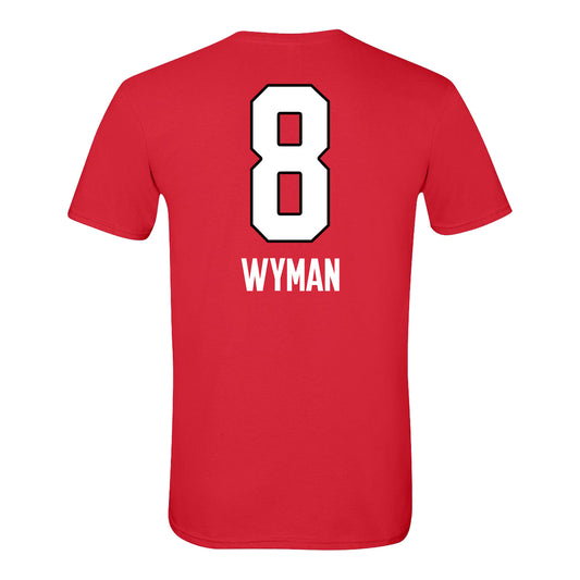 Ohio State Buckeyes #8 Sydney Wyman Student Athlete Volleyball T-Shirt In Scarlet - Back View